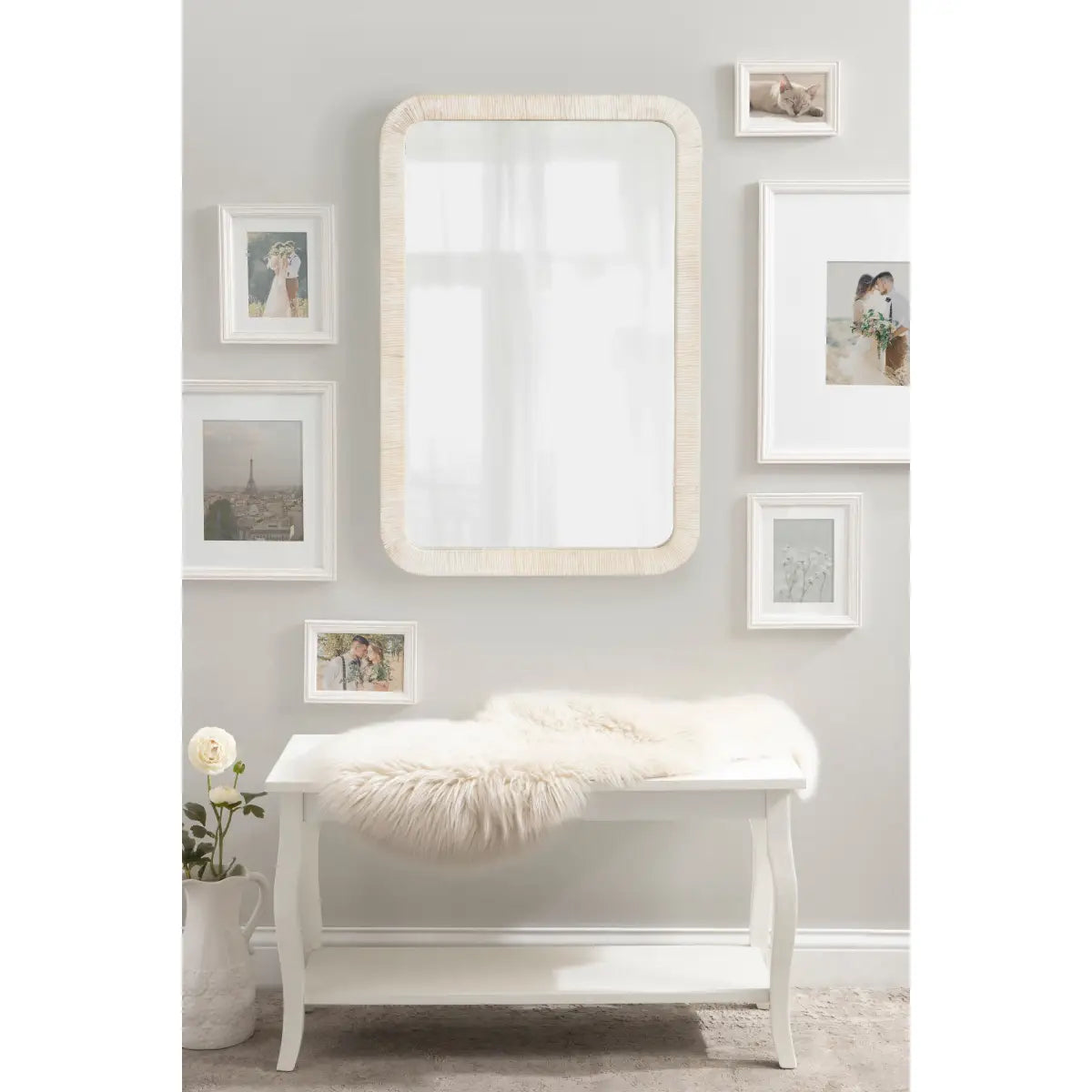 Rahfy Rectangle Rattan Wall Mirror - kateandlaurel