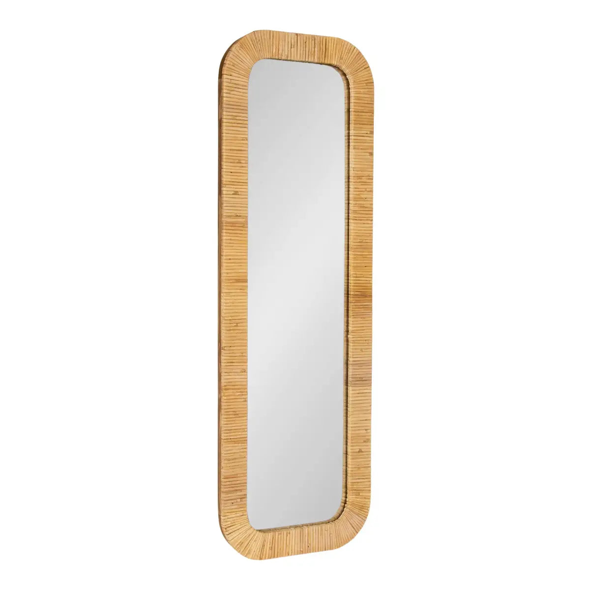 Rahfy Rectangle Rattan Wall Mirror - Natural / 12x36 - kateandlaurel