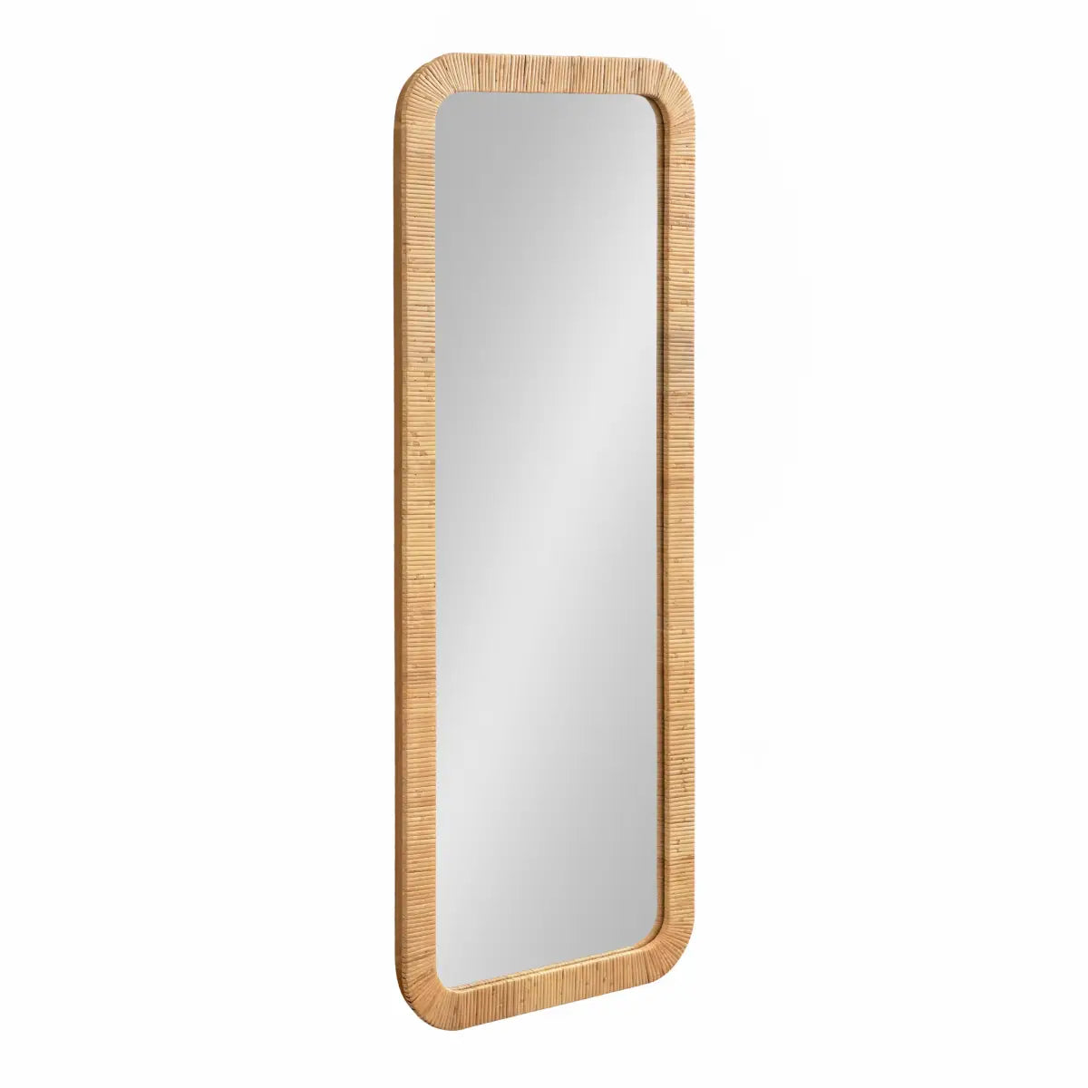 Rahfy Rectangle Rattan Wall Mirror - Natural / 18x48 - kateandlaurel