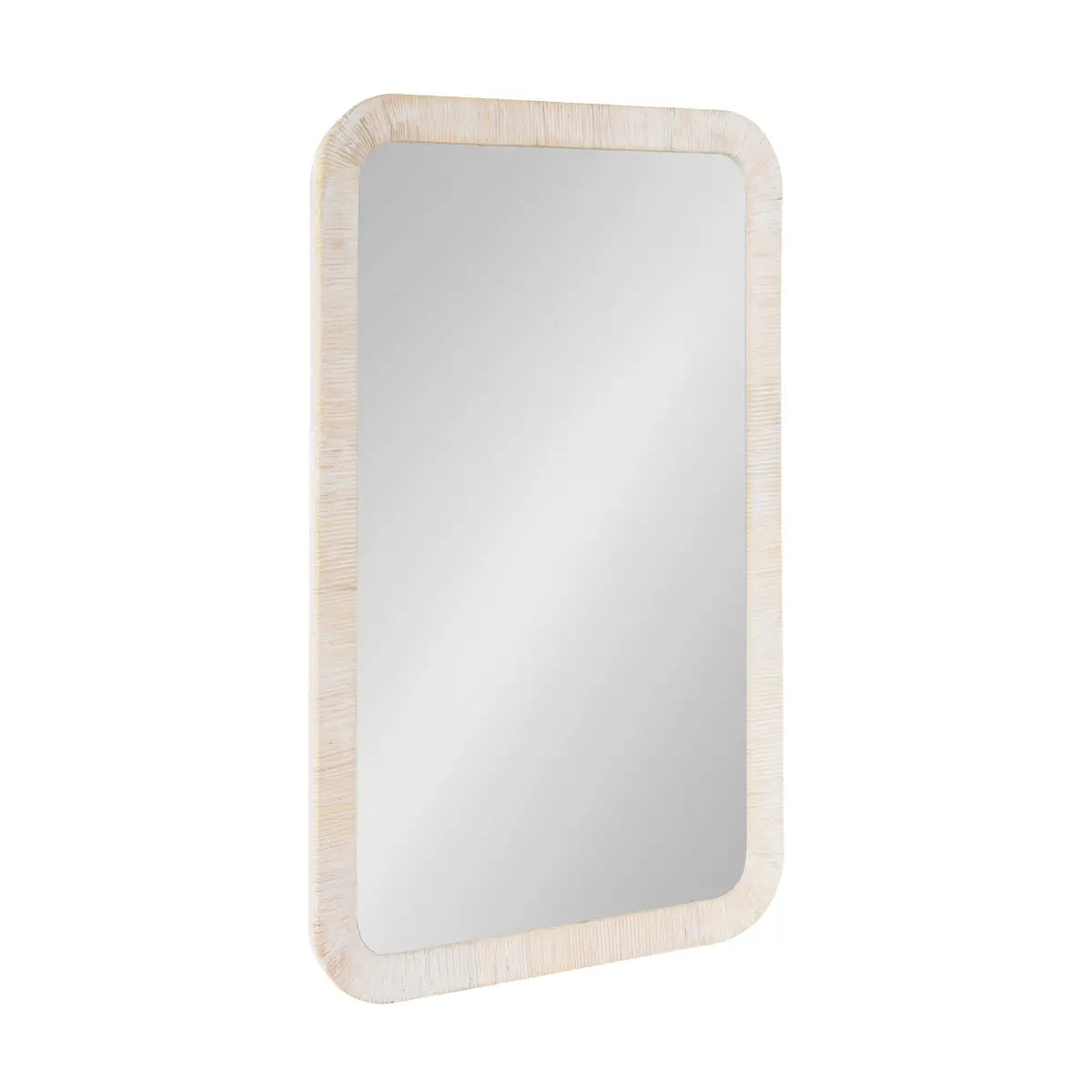 Rahfy Rectangle Rattan Wall Mirror - White / 24x36 - kateandlaurel