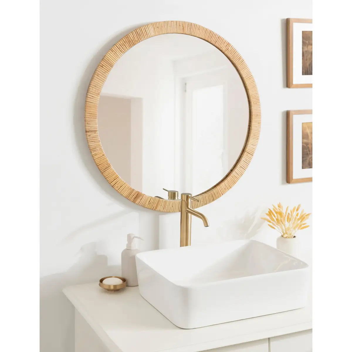 Rahfy Round Framed Wall Mirror - kateandlaurel