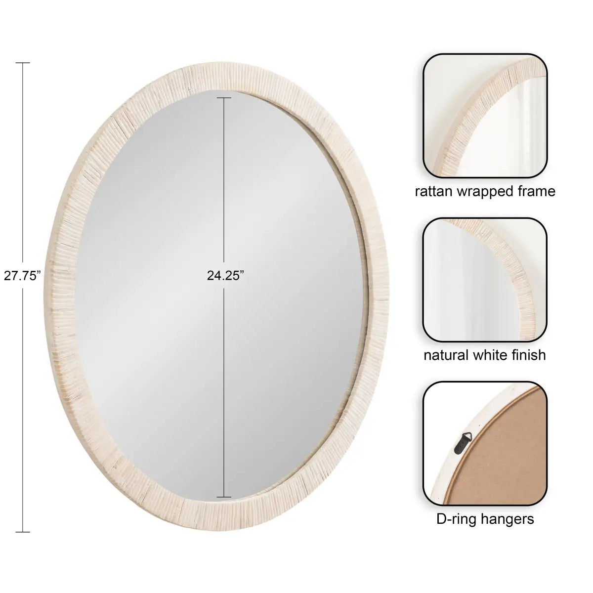Rahfy Round Framed Wall Mirror - kateandlaurel