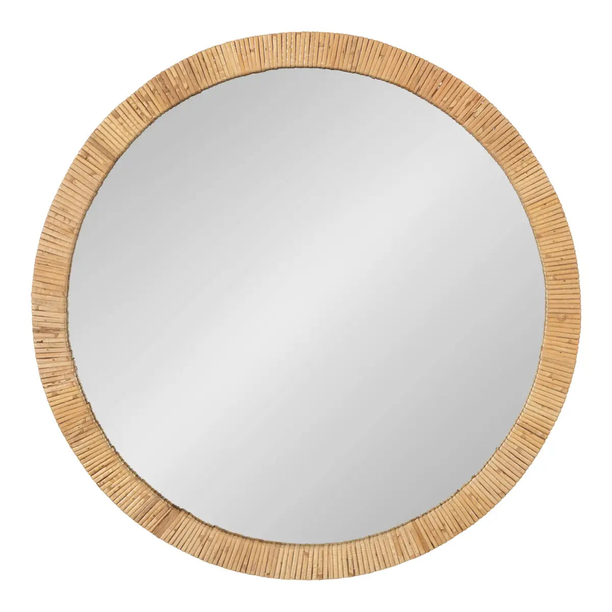 Rahfy Round Framed Wall Mirror - Natural - kateandlaurel