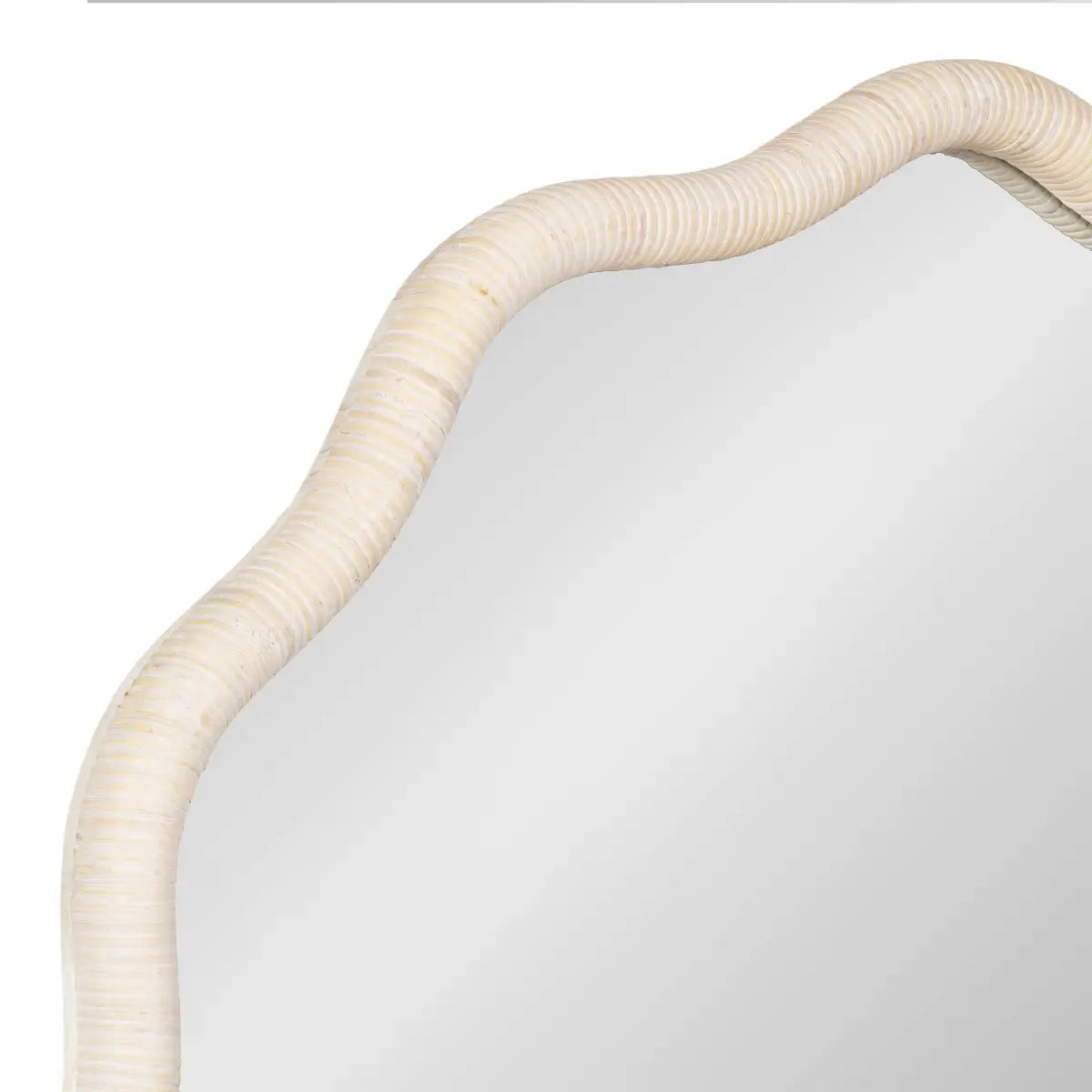 Rahfy Scallop Edge Rattan Wall Mirror - kateandlaurel