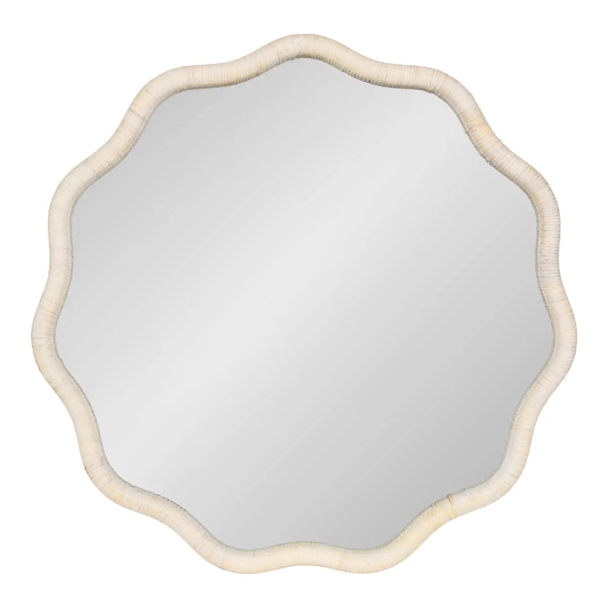 Rahfy Scallop Edge Rattan Wall Mirror - kateandlaurel