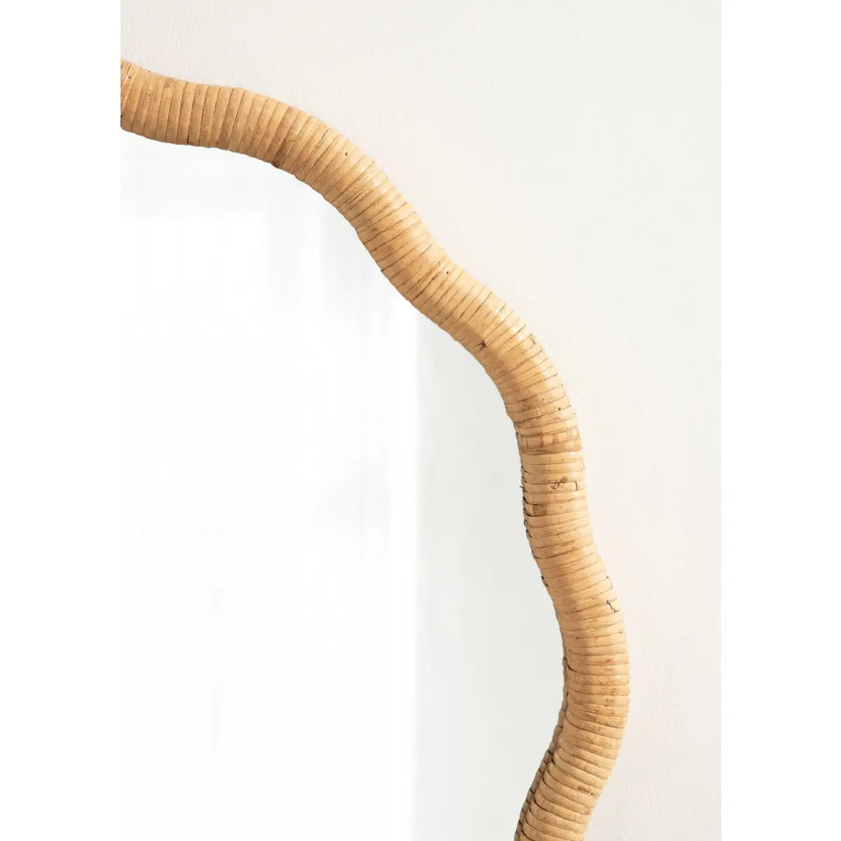 Rahfy Scallop Edge Rattan Wall Mirror - kateandlaurel