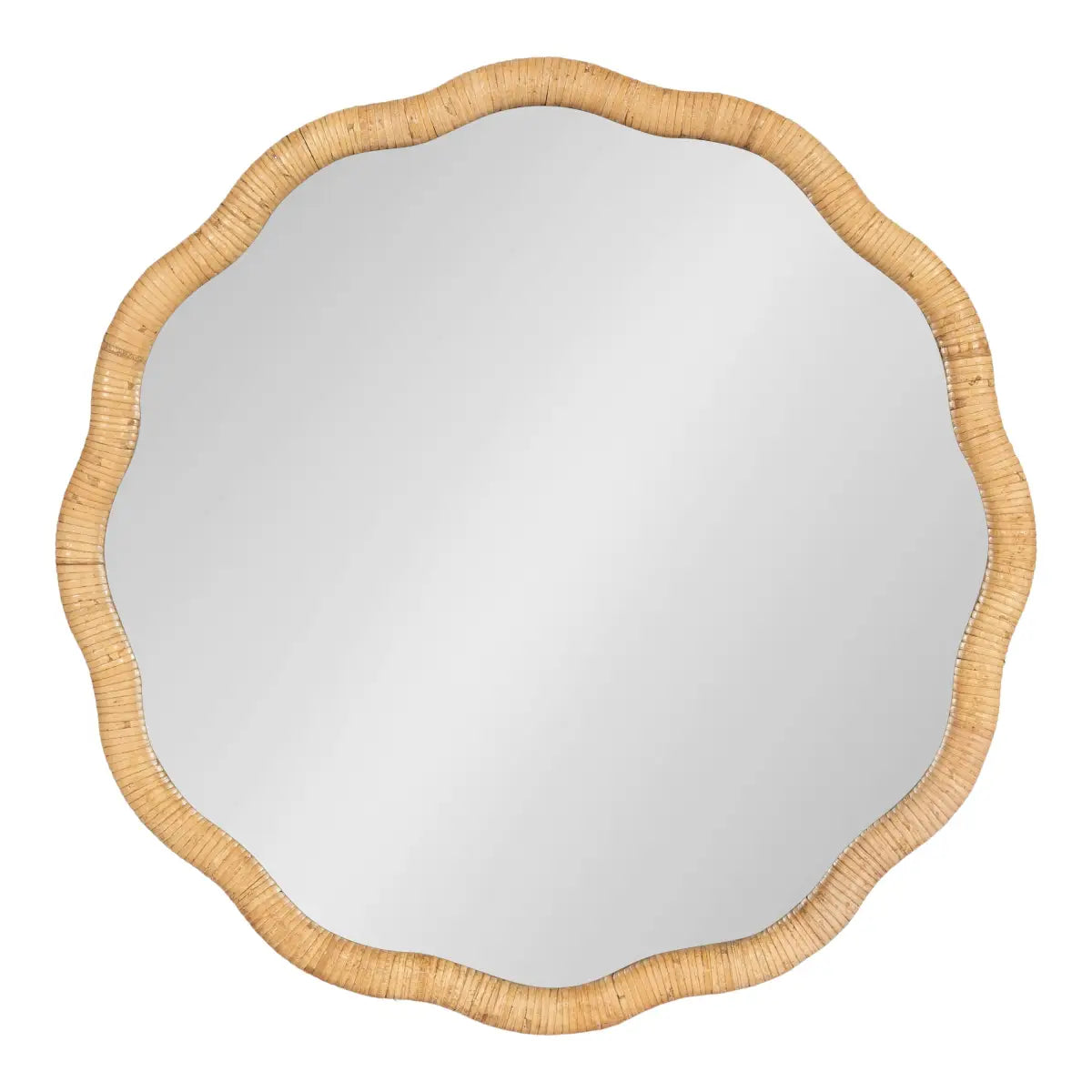 Rahfy Scallop Edge Rattan Wall Mirror - kateandlaurel