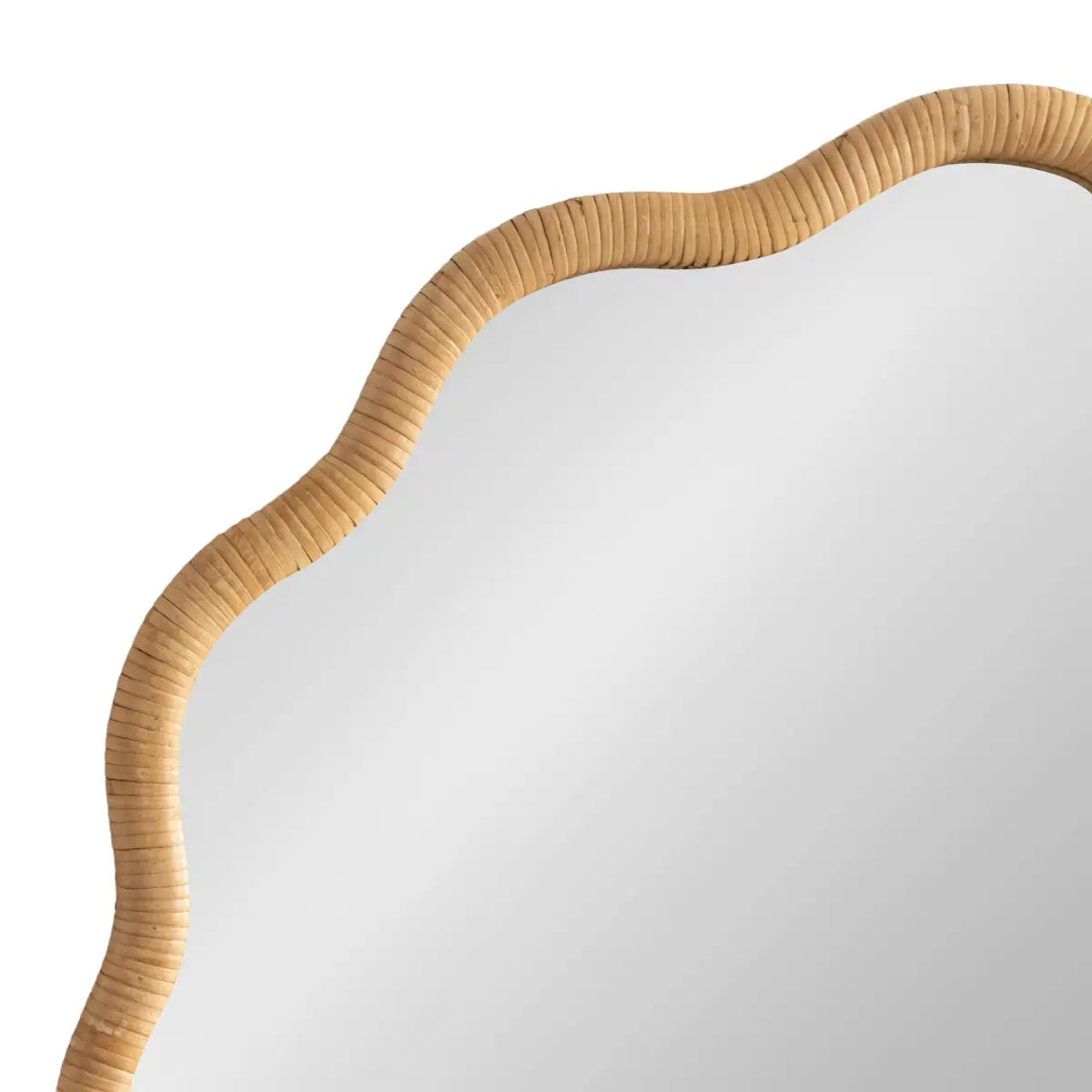 Rahfy Scallop Edge Rattan Wall Mirror - kateandlaurel