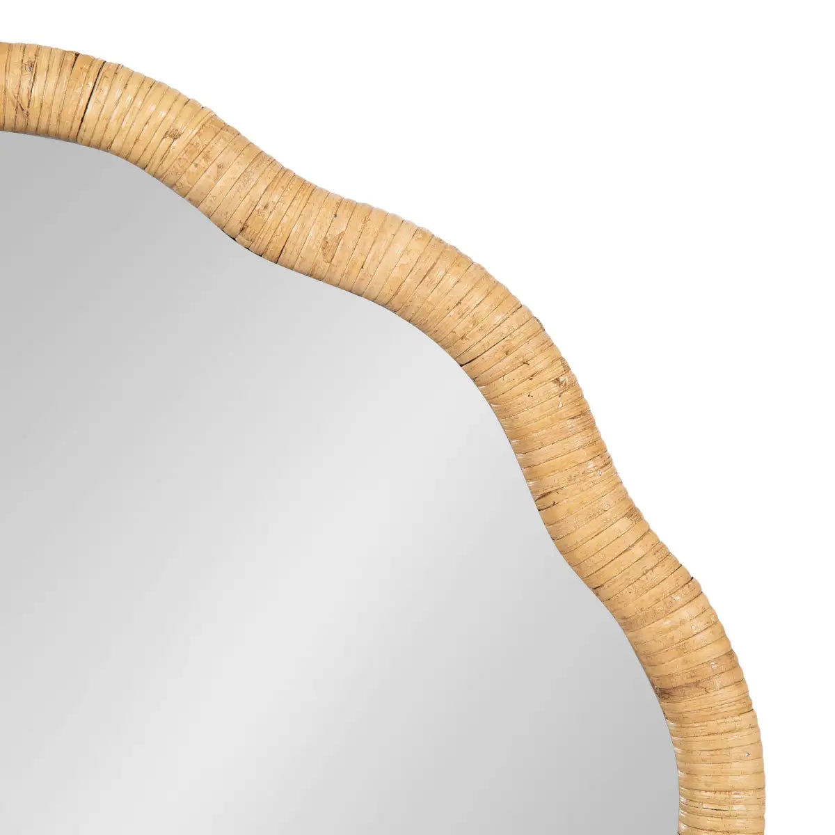 Rahfy Scallop Edge Rattan Wall Mirror - kateandlaurel