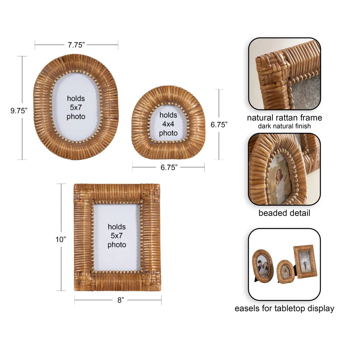 Rahfy Tabletop Picture Frames - Set of 3 - kateandlaurel