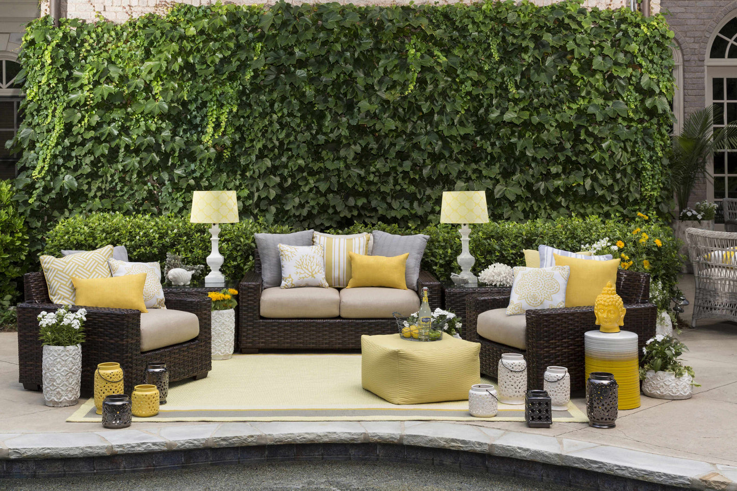 Yellow Openwork Ceramic Lantern - Boutique Rugs