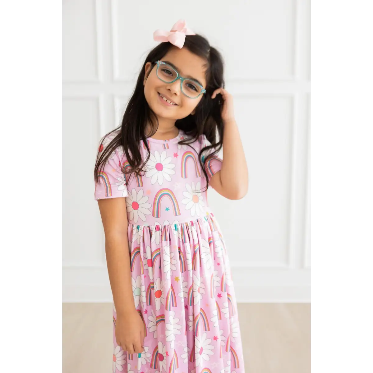 Pocket Twirl Dress - Rainbows and Daisies - Mila & Rose ®