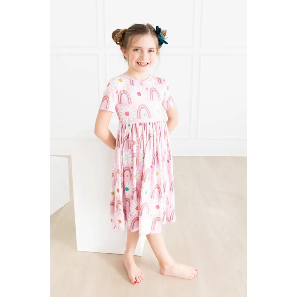 Pocket Twirl Dress - Rainbows and Daisies - Mila & Rose ®
