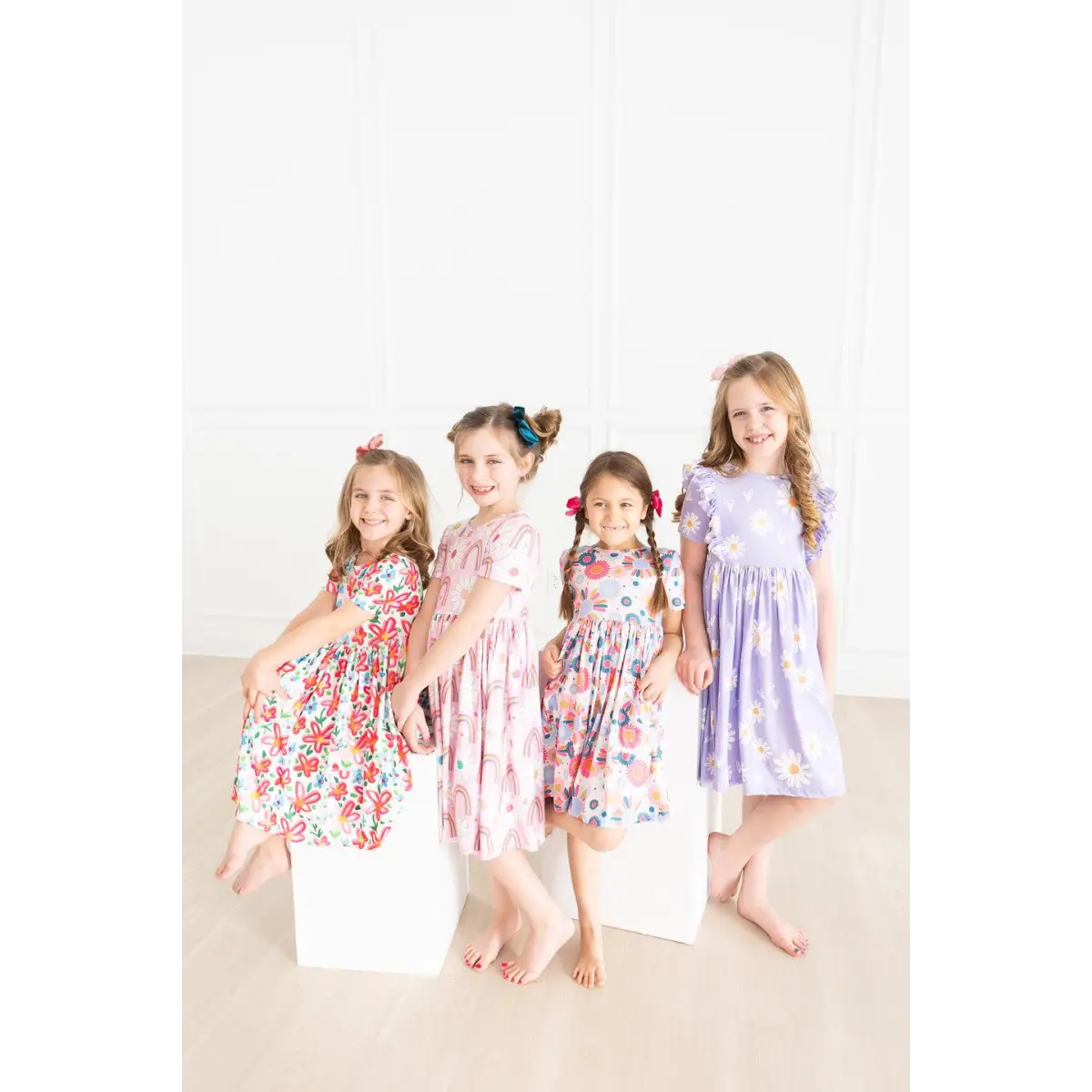 Pocket Twirl Dress - Rainbows and Daisies - Mila & Rose ®