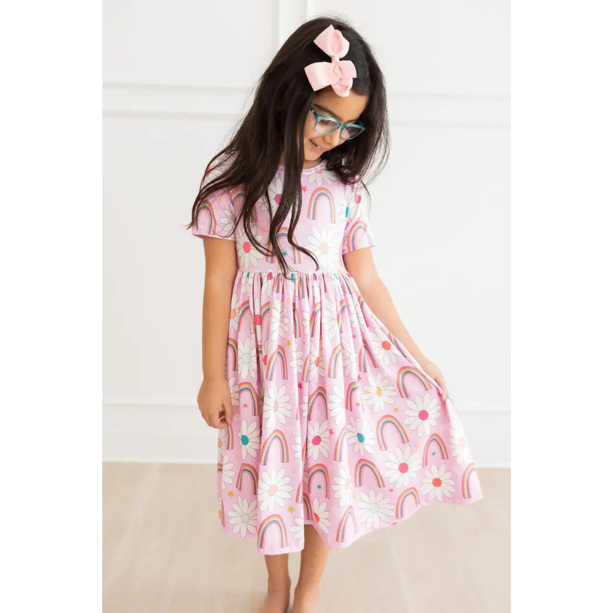 Pocket Twirl Dress - Rainbows and Daisies - Mila & Rose ®