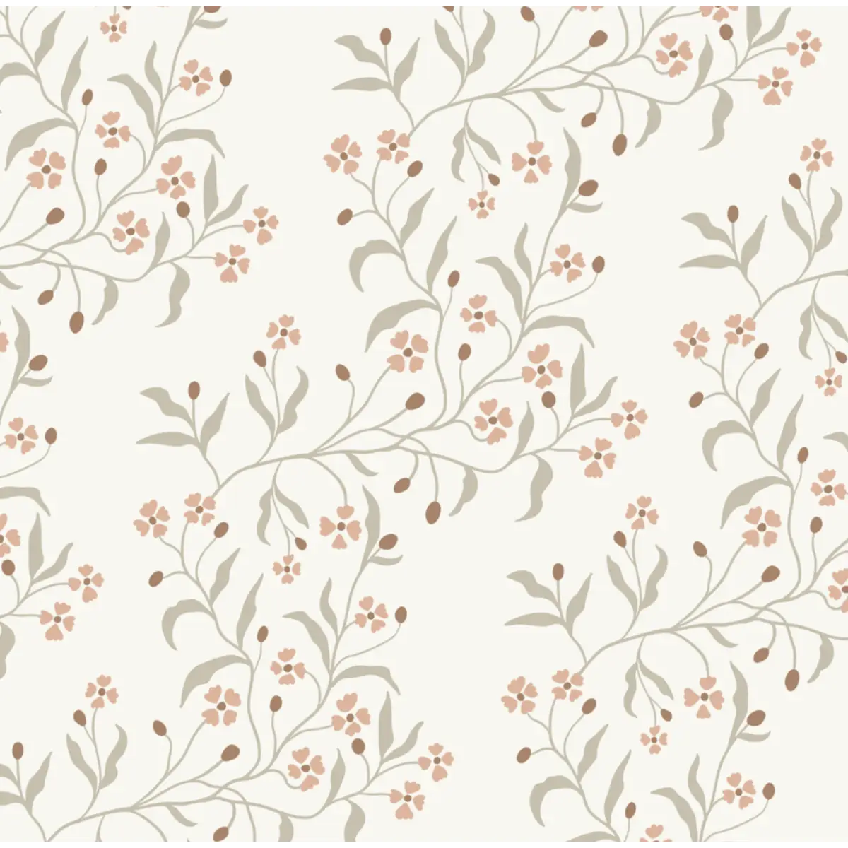 Rainey Wallpaper - Waves of Flowers - by Danelys Sidron - Sample 1 foot by 1 foot / White - Loomwell Home Goods