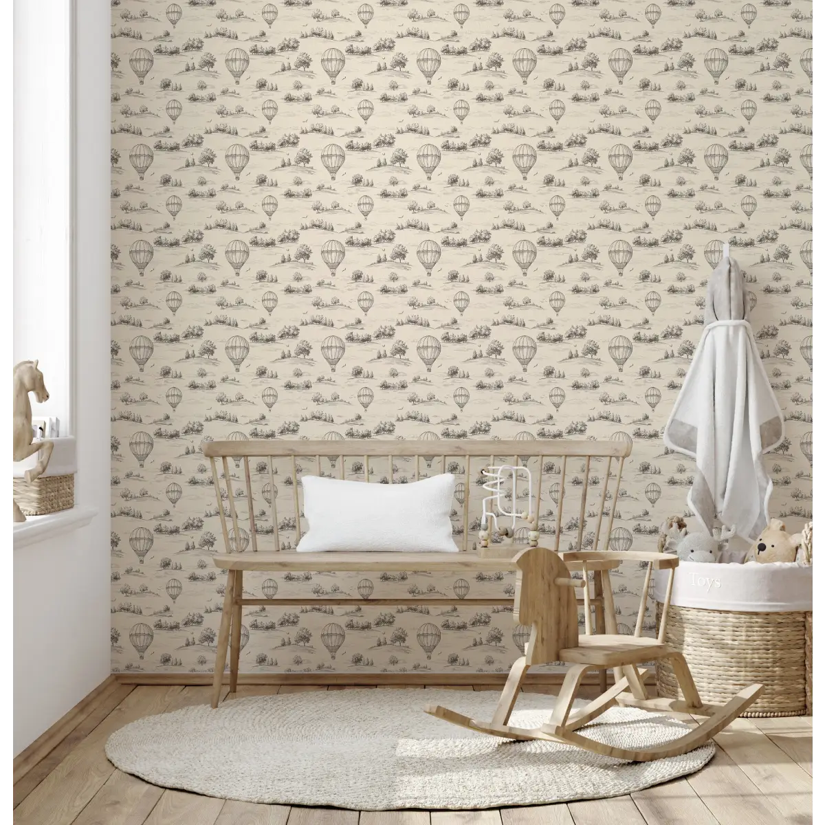 Ralph Wallpaper - Hot Air Balloons Toile - Loomwell Home Goods