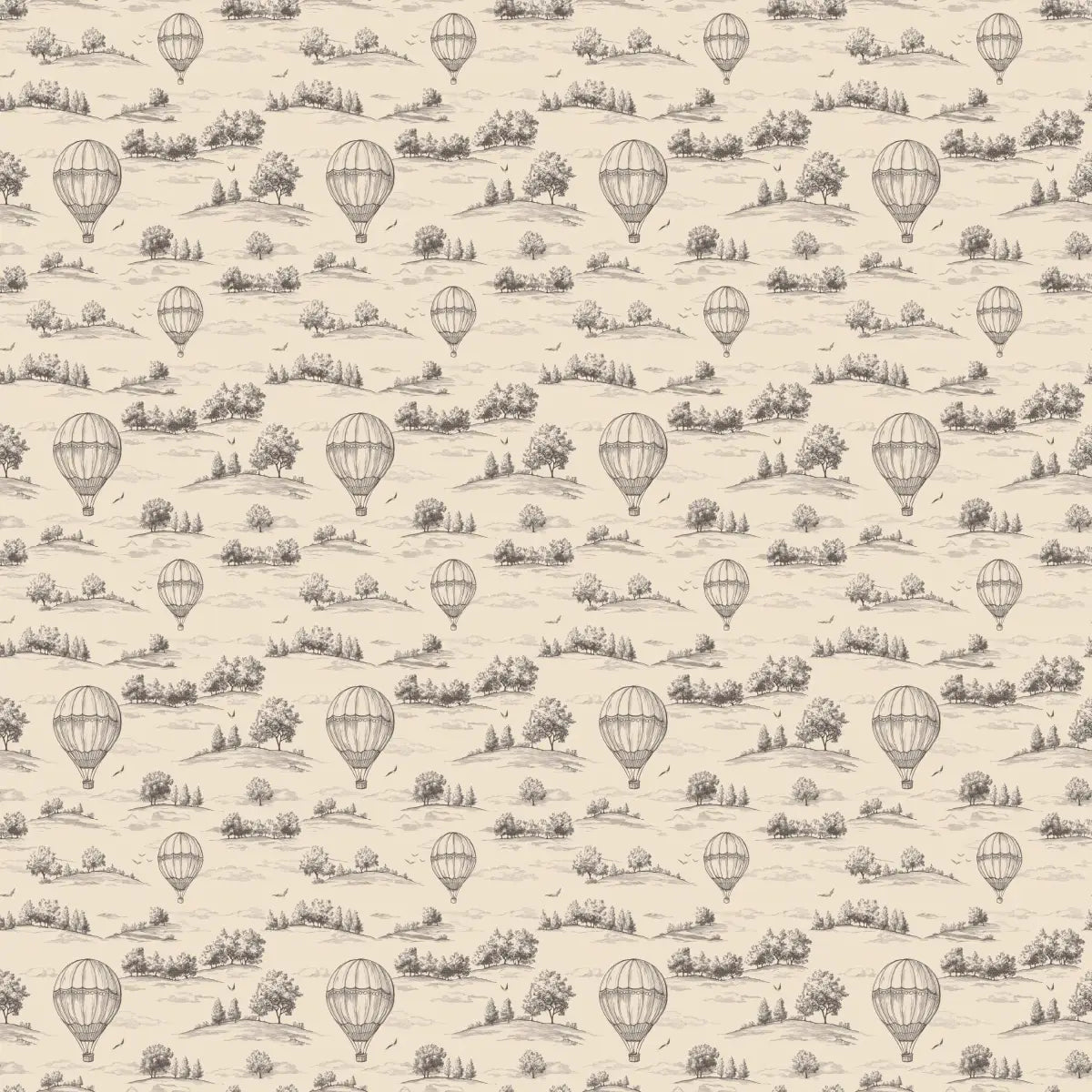 Ralph Wallpaper - Hot Air Balloons Toile - Loomwell Home Goods