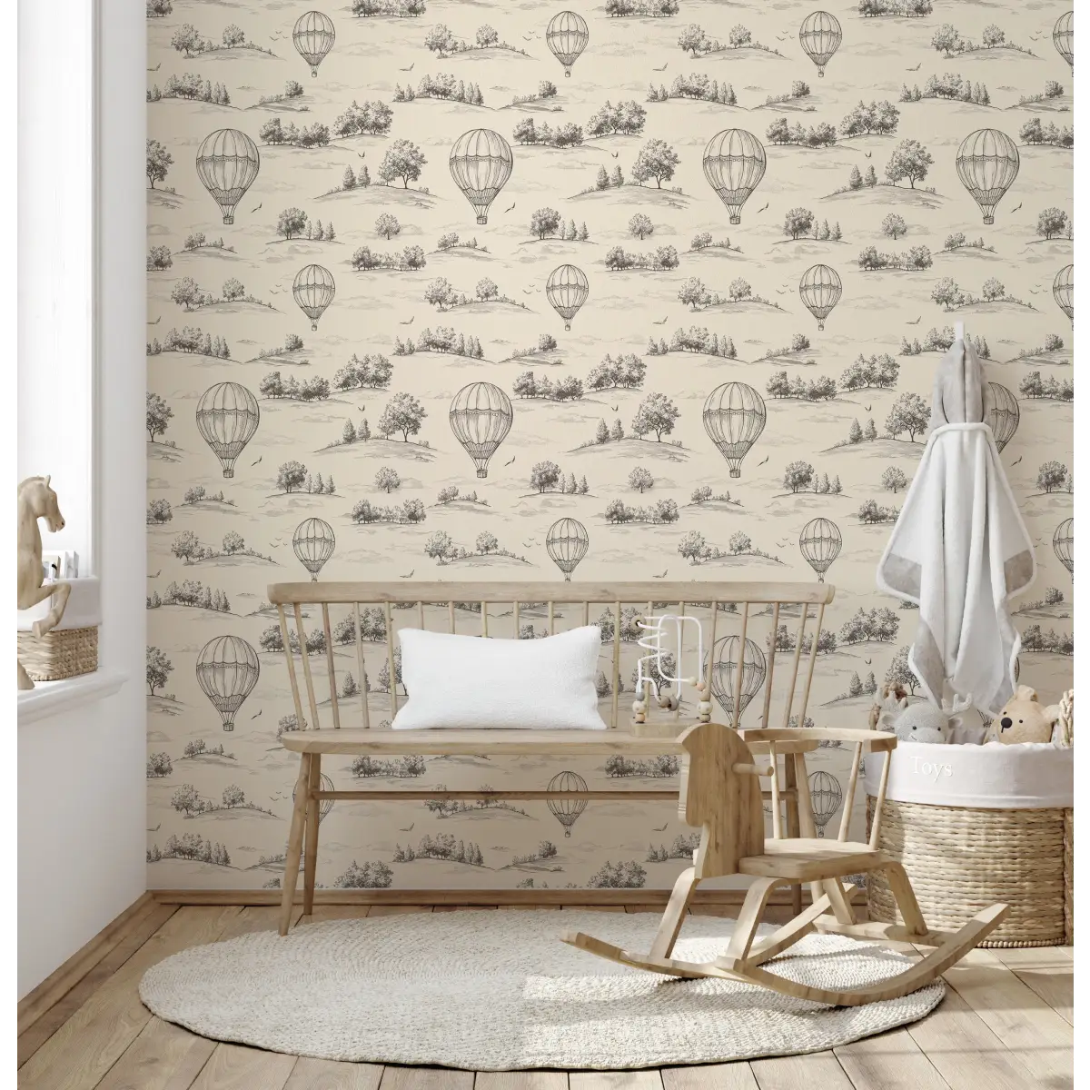 Ralph Wallpaper - Hot Air Balloons Toile - Loomwell Home Goods