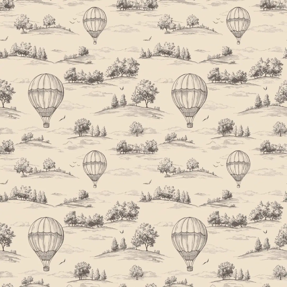 Ralph Wallpaper - Hot Air Balloons Toile - Loomwell Home Goods