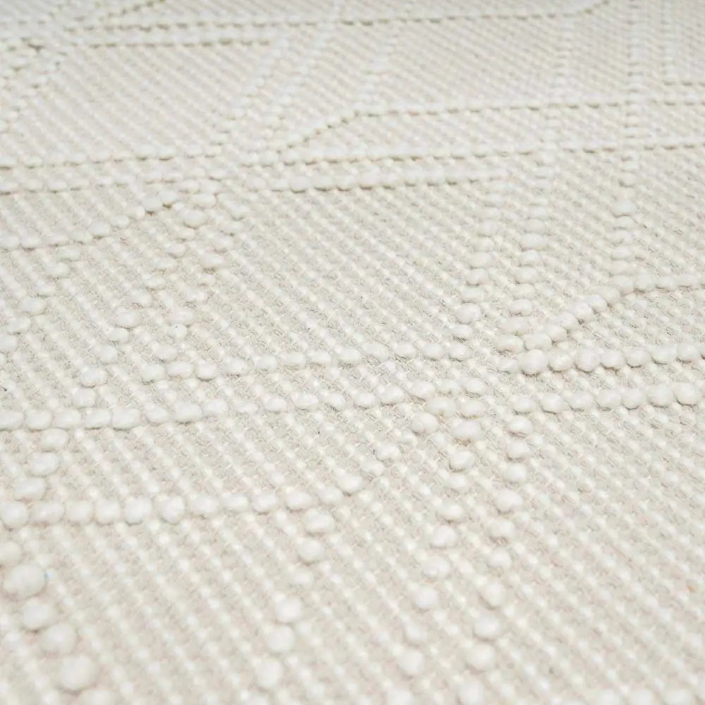 Ramsbury Beige Trellis Wool Rug - 2’3’’ x 3’9’’ Rectangle - Boutique Rugs