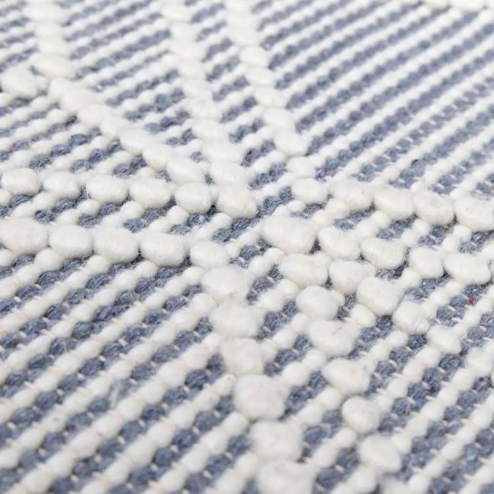 Ramsbury Denim Blue Wool Rug - 2’3’’ x 3’9’’ Rectangle - Boutique Rugs