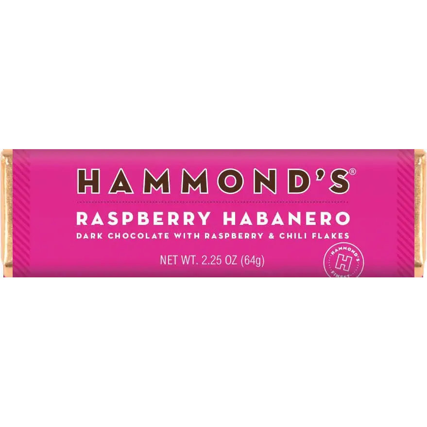 Raspberry Habanero - Dark Chocolate Candy Bar - Hammond’s Candies