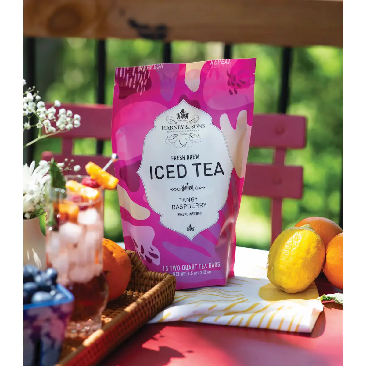 Raspberry Herbal Iced Tea - Fresh Brew - Harney & Sons Fine Teas