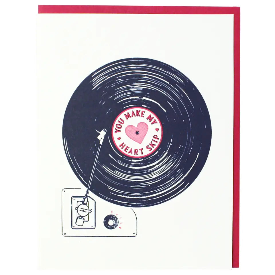 Love Card - Record Player - Valentine’s Day - Smudge Ink