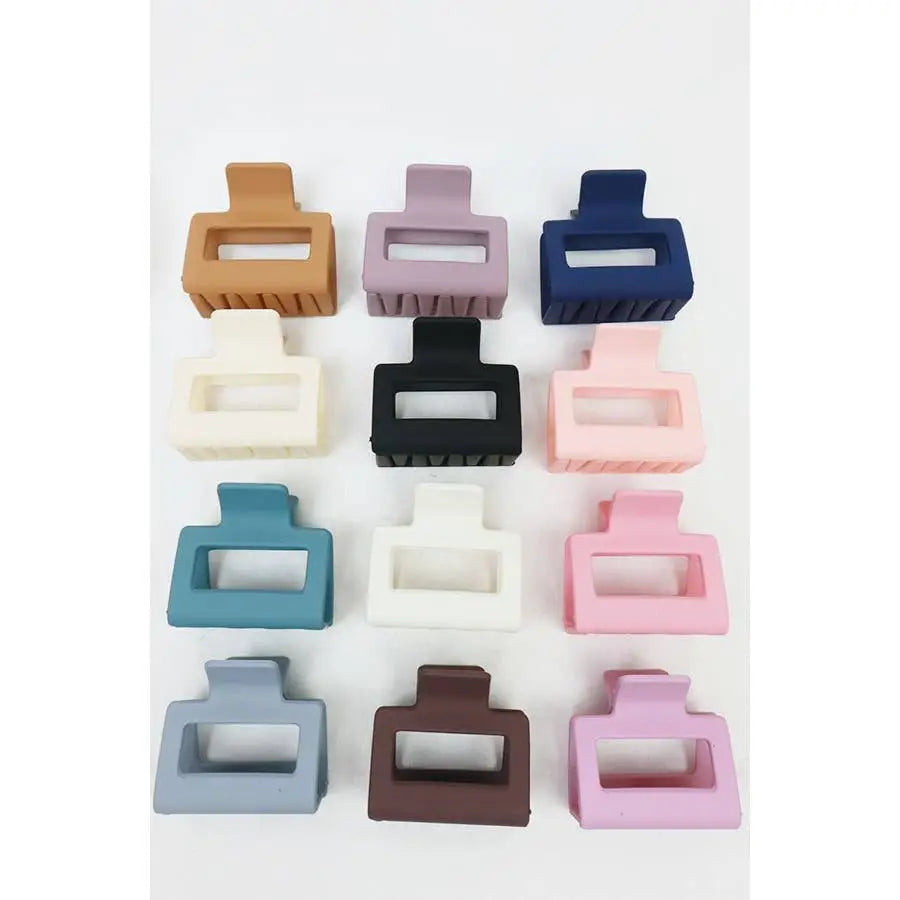 Rectangle Medium Matte Hair Claw Clip - Set of 2 - Love and Repeat