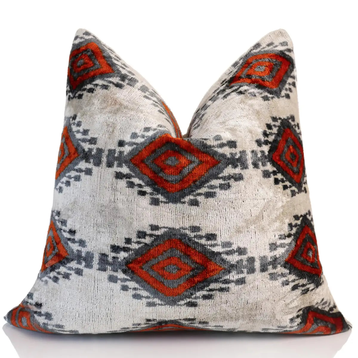 Red Diamond Silk Velvet Pillow 20x20 Handmade Luxury Cushion - Canvello
