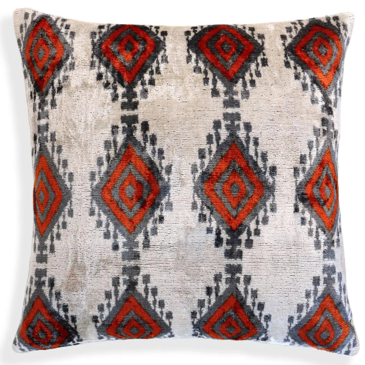Red Diamond Silk Velvet Pillow 20x20 Handmade Luxury Cushion - Canvello