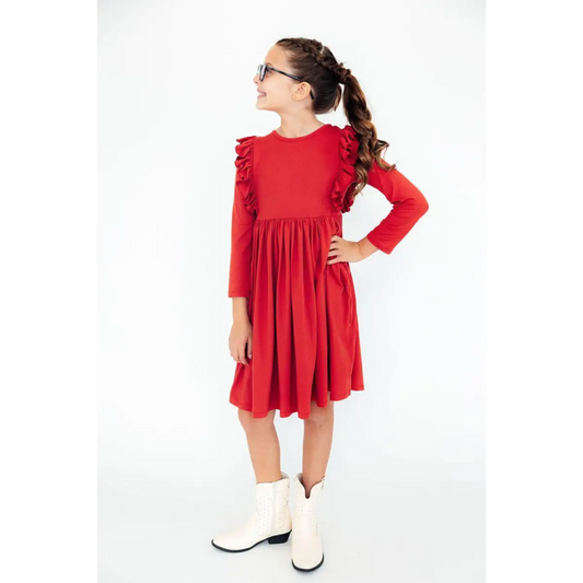 Ruffle Twirl Dress - Red - Mila & Rose ®