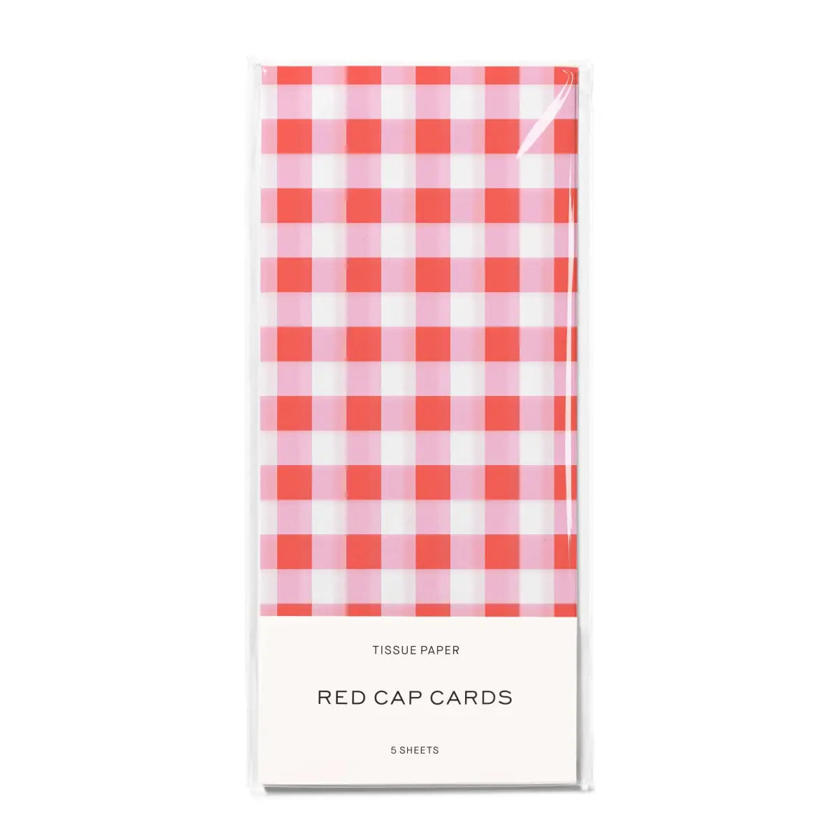 Tissue Paper - Red and Pink Gingham - Red Cap Cards