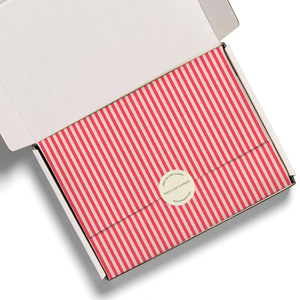 Tissue Paper - Red Pinstripes - Red Cap Cards