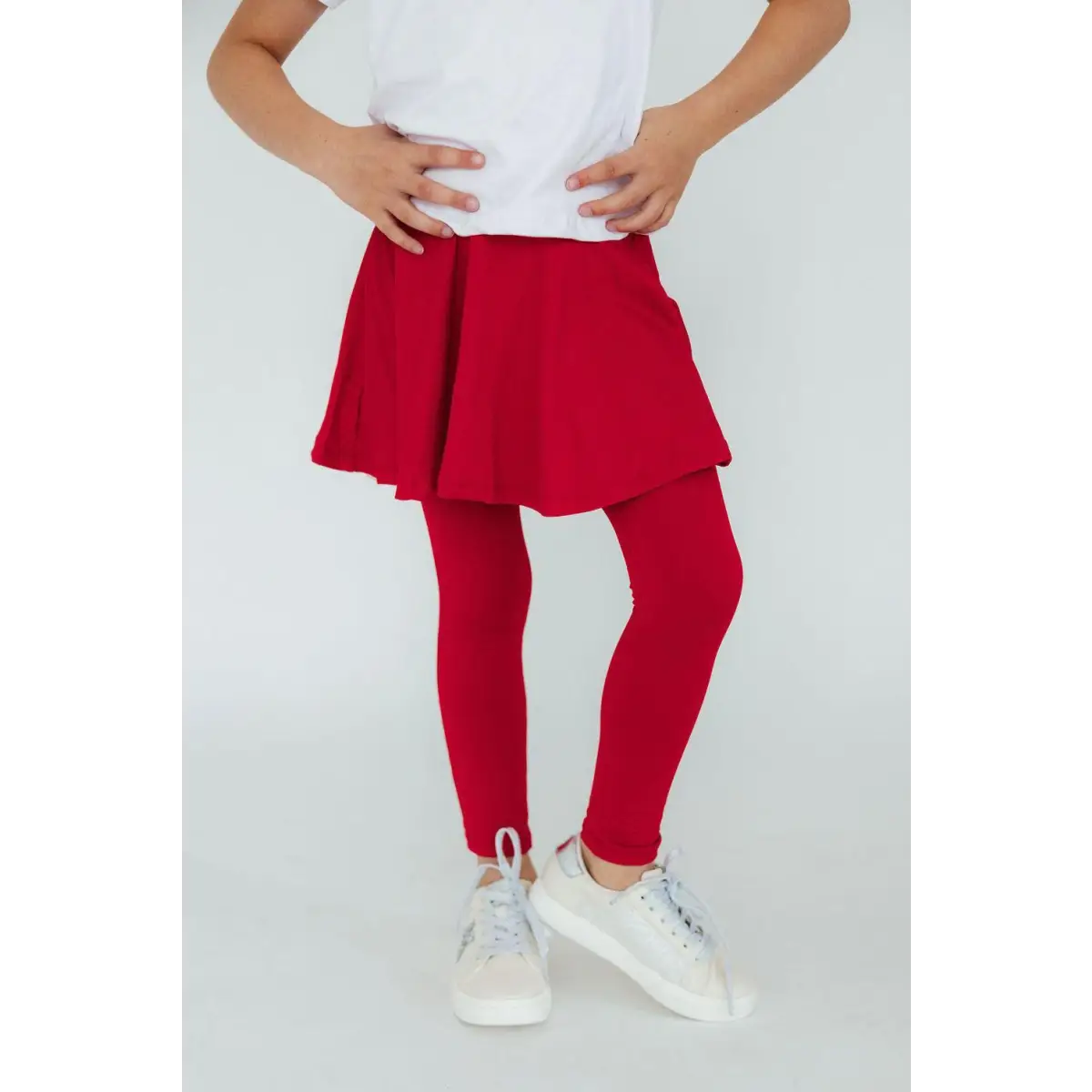 Red Twirl Skegging - Leggings with Skirt - Mila & Rose ®