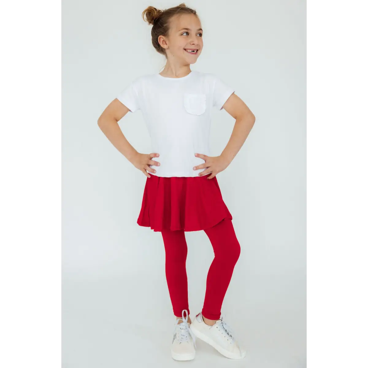 Red Twirl Skegging - Leggings with Skirt - Mila & Rose ®