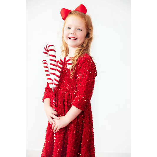 Red Velvet Sequin Dress - Mila & Rose ®