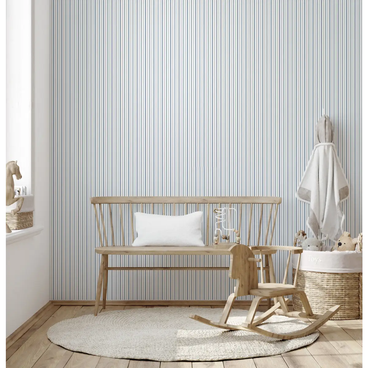 Reeve Wallpaper - Ticking Stripe - by Studio Stephie - Loomwell Home Goods