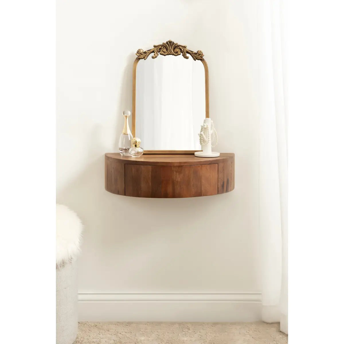 Reid Floating Wood Side Table with Drawer - kateandlaurel