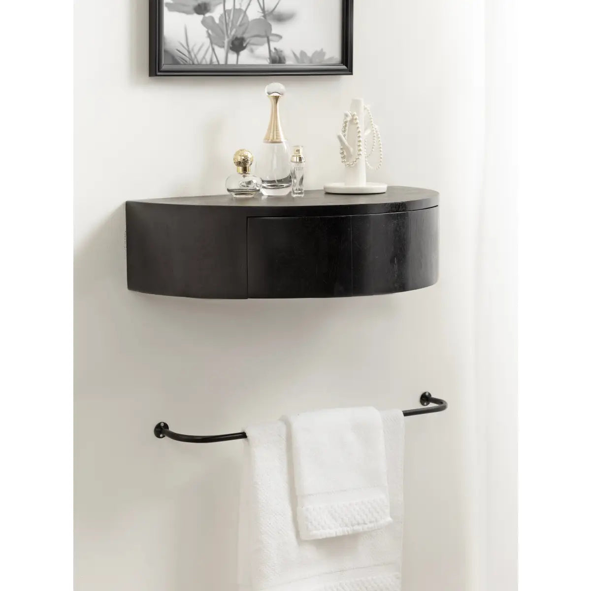 Reid Floating Wood Side Table with Drawer - kateandlaurel