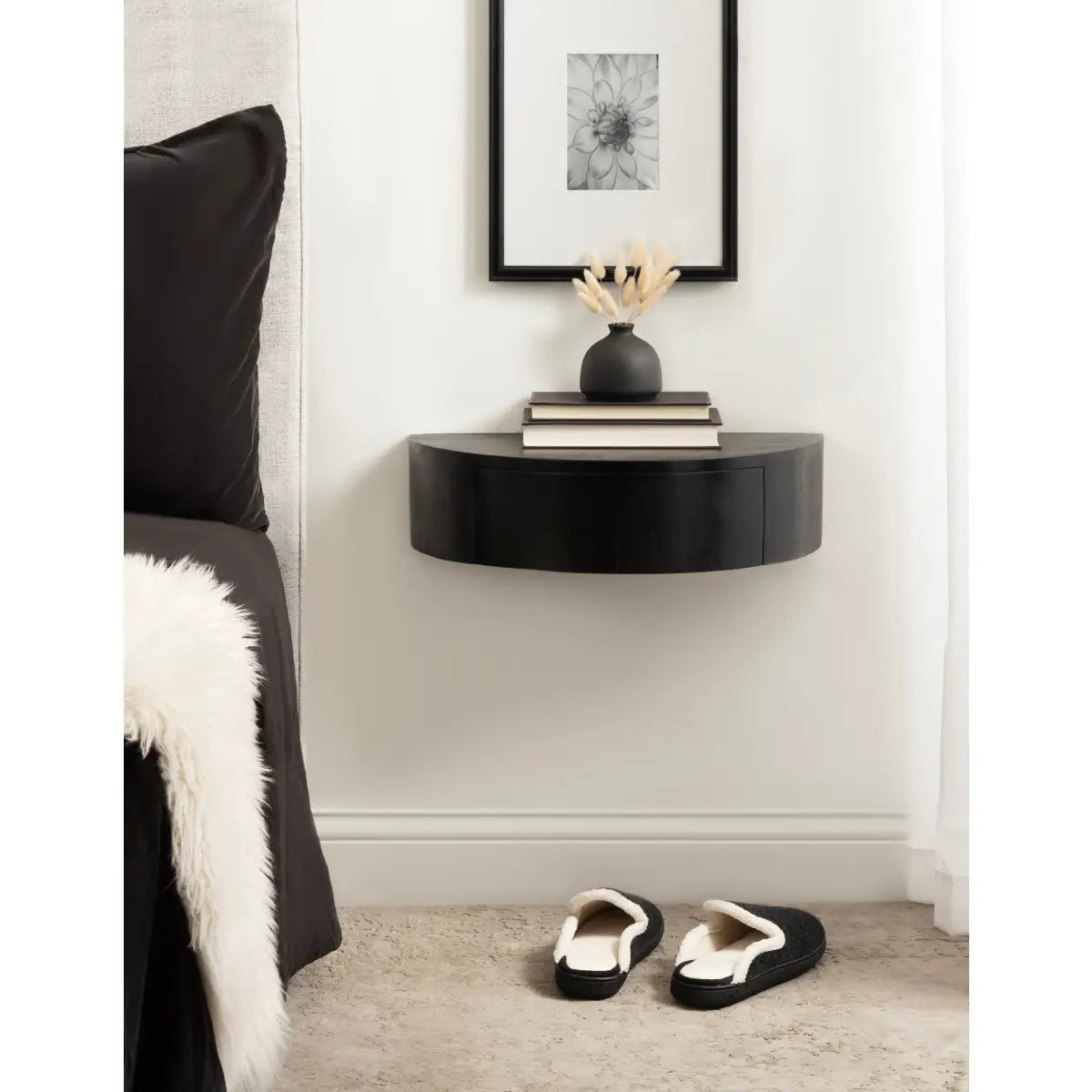 Reid Floating Wood Side Table with Drawer - kateandlaurel