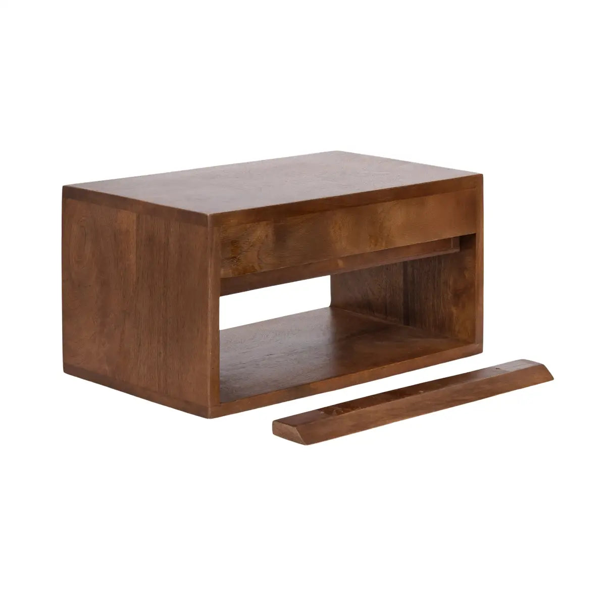 Reid Floating Wood Side Table with Drawer - Wall Mount - kateandlaurel