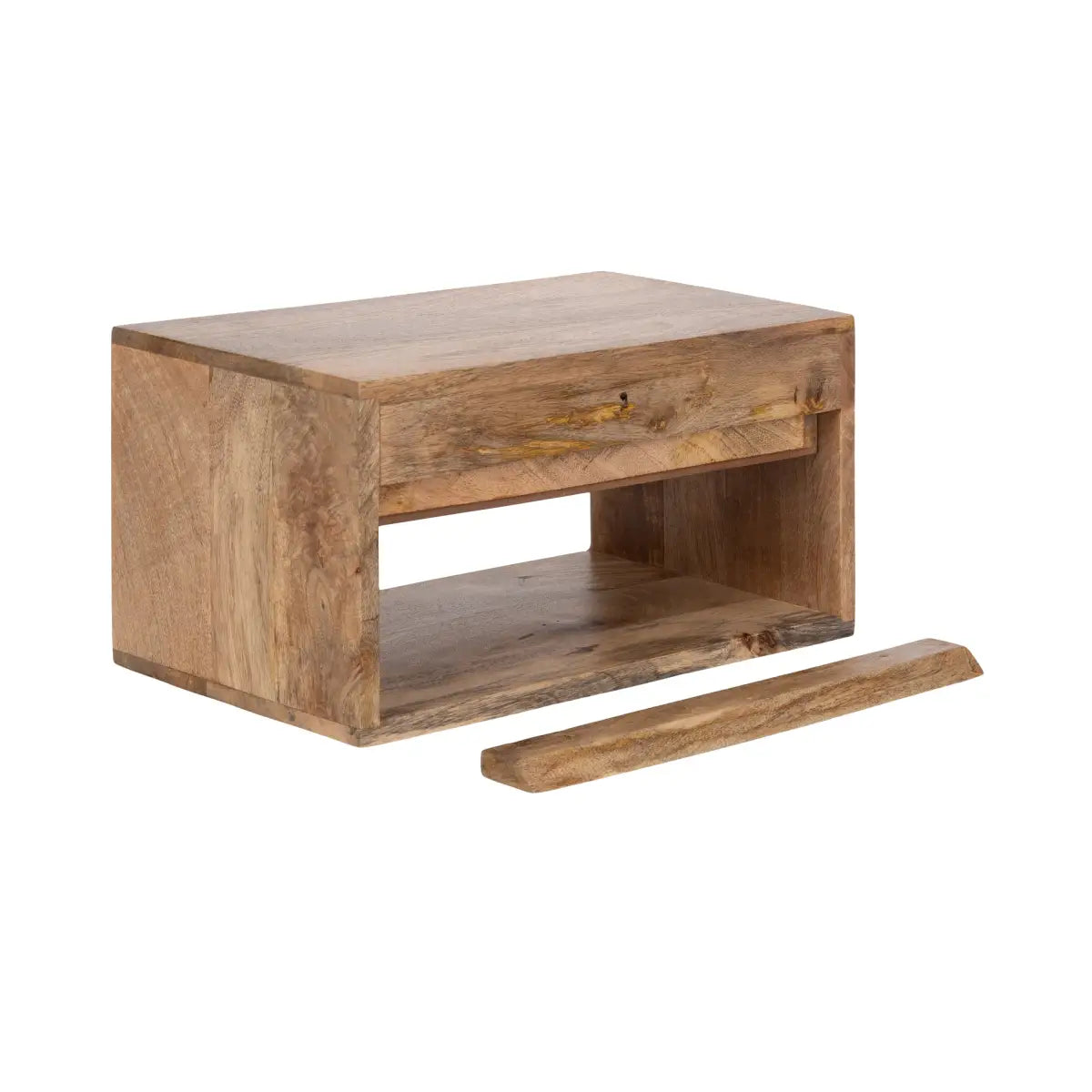 Reid Floating Wood Side Table with Drawer - Wall Mount - kateandlaurel