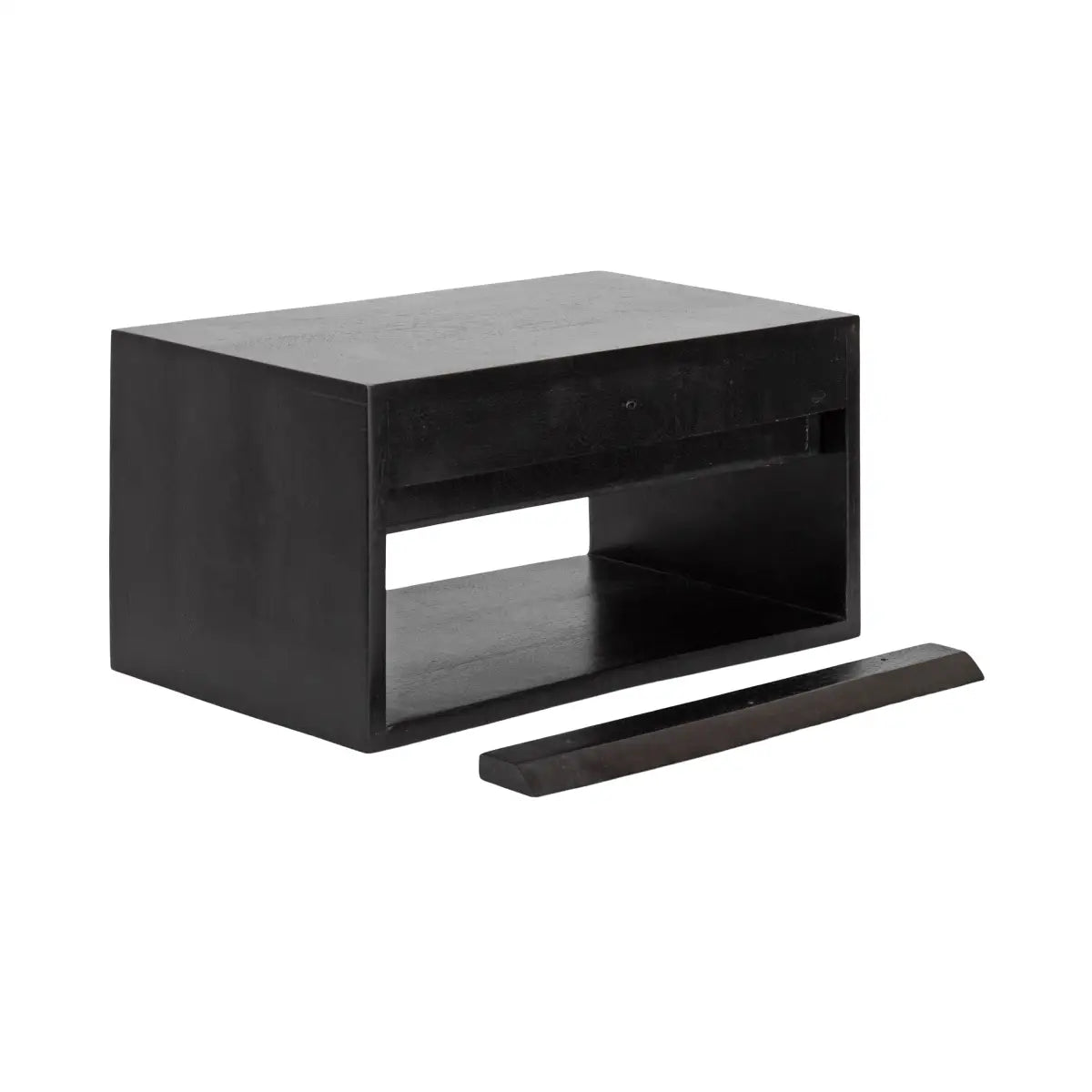 Reid Floating Wood Side Table with Drawer - Wall Mount - kateandlaurel