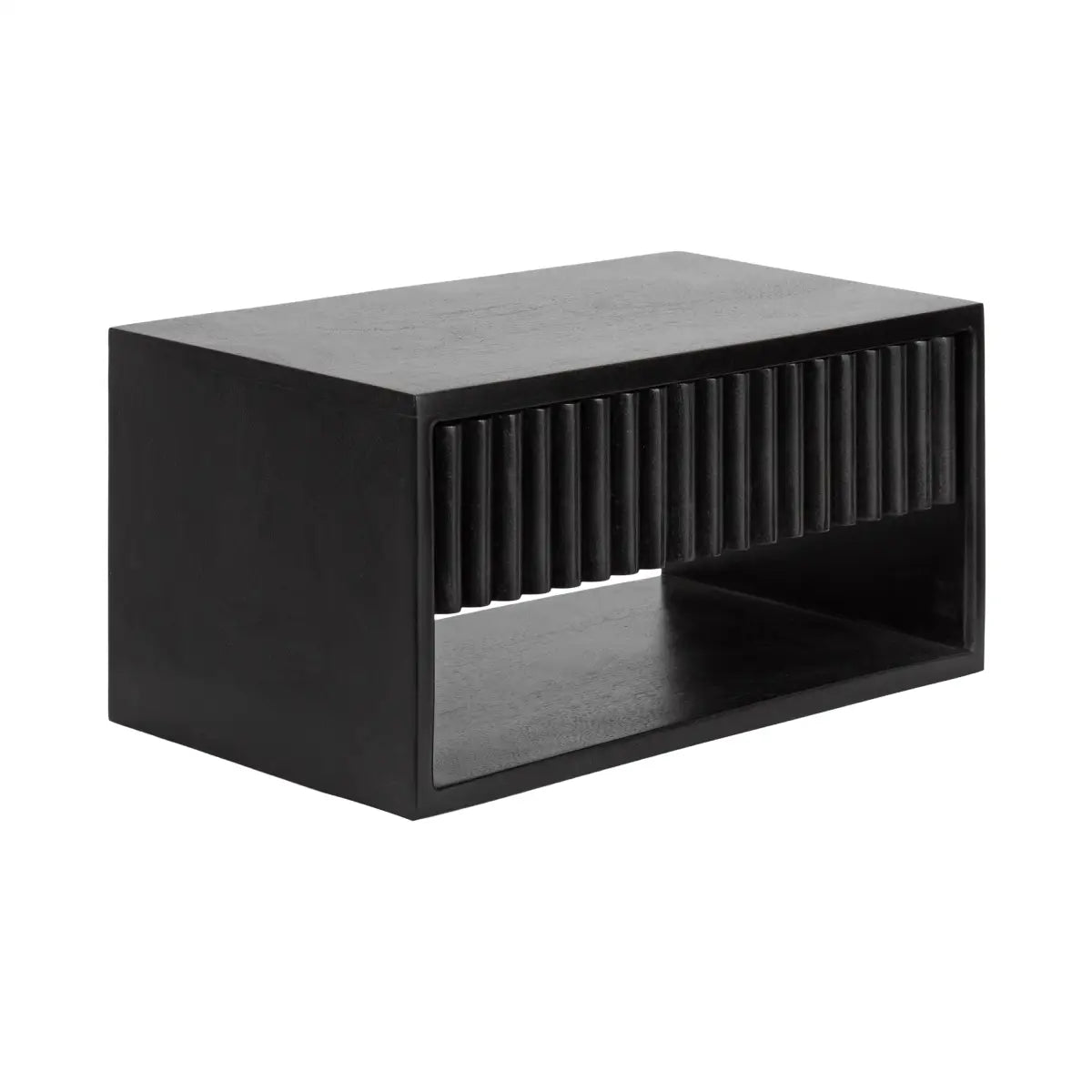 Reid Floating Wood Side Table with Drawer - Wall Mount - Black - kateandlaurel
