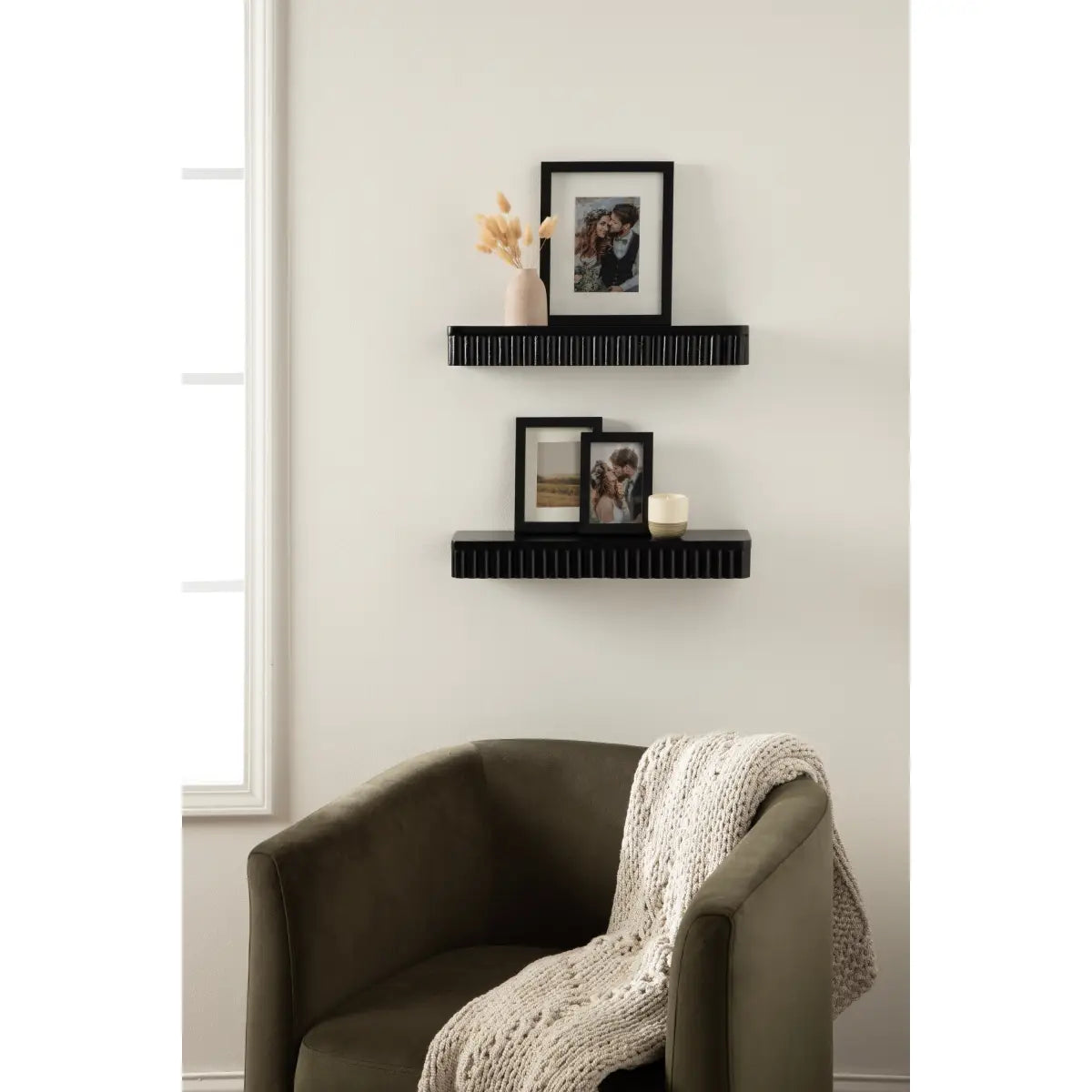 Reid Ribbed Floating Shelves - Set of 2 - kateandlaurel