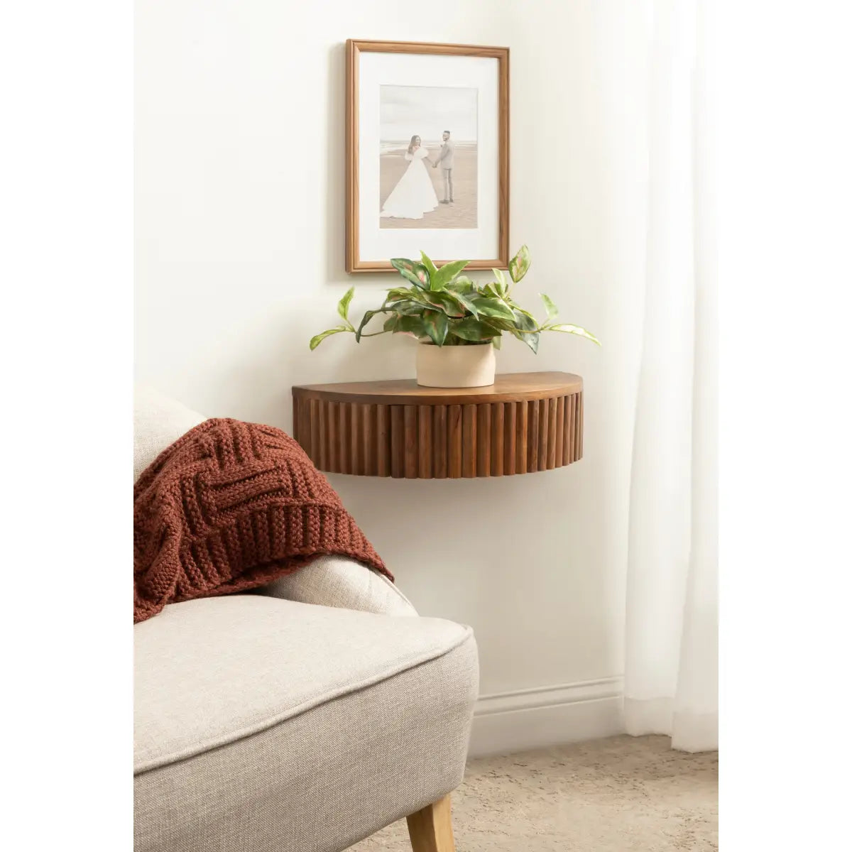 Reid Ribbed Floating Side Table - kateandlaurel