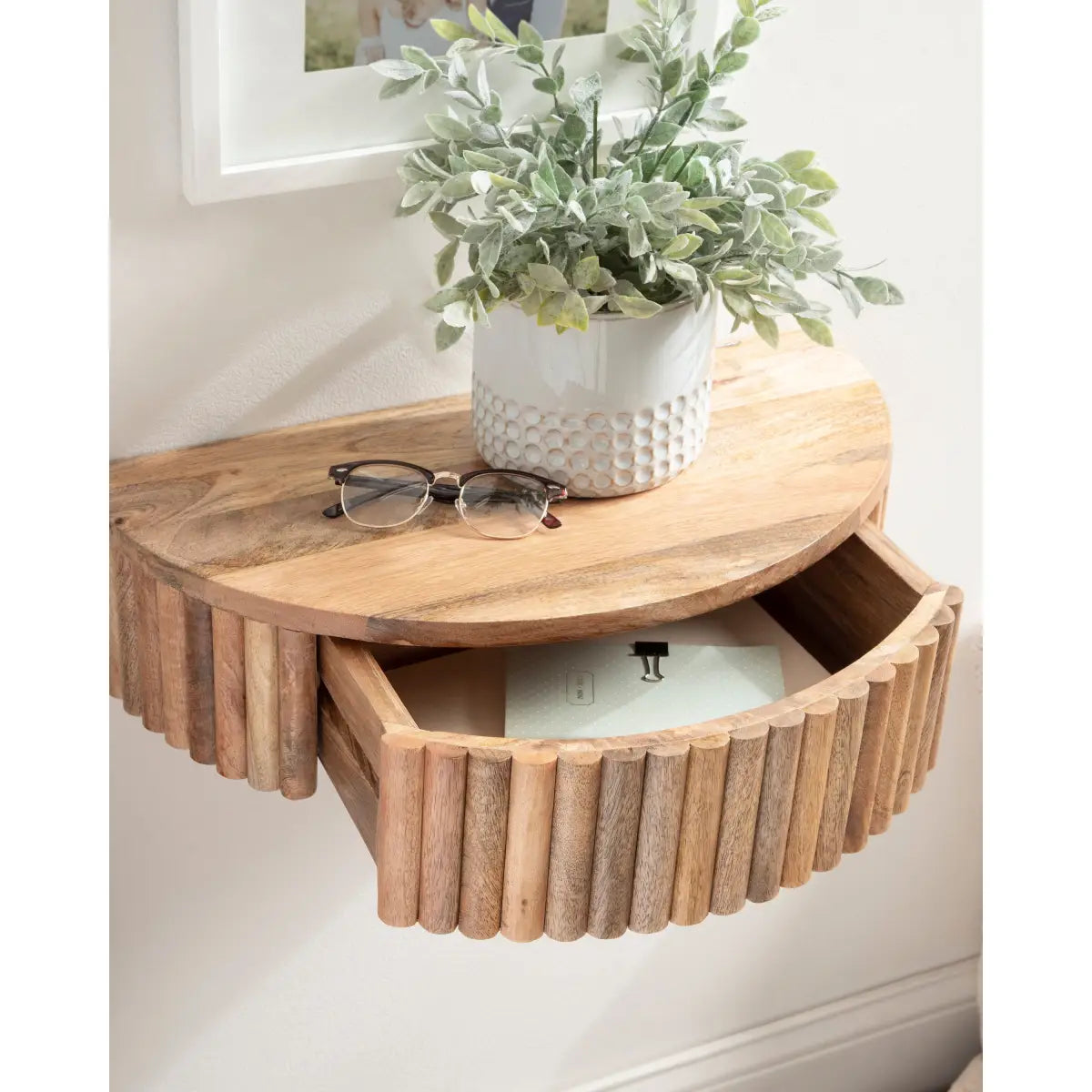 Reid Ribbed Floating Side Table - kateandlaurel