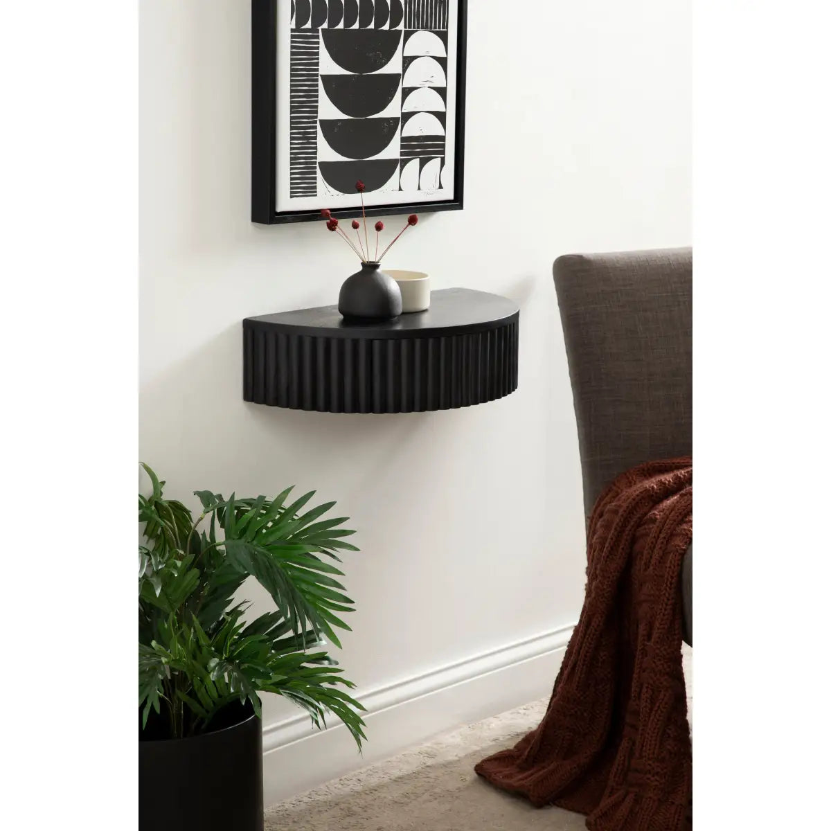 Reid Ribbed Floating Side Table - kateandlaurel
